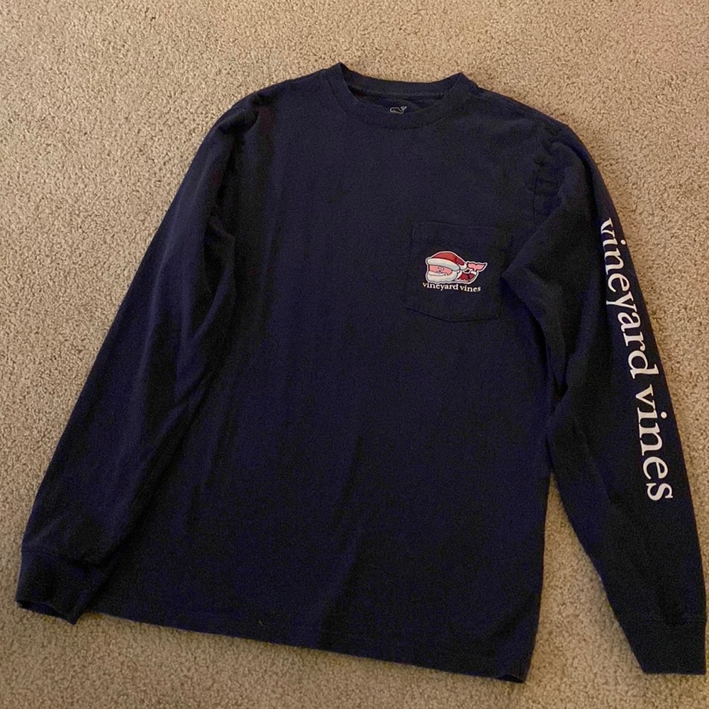 🎄🎅🏻 Christmas Clearance🎄🎅🏻 Vineyard Vines Christmas L/S Shirt Navy Size XS